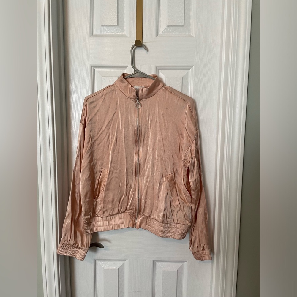 Forever 21 Pink Satin Bomber Jacket
